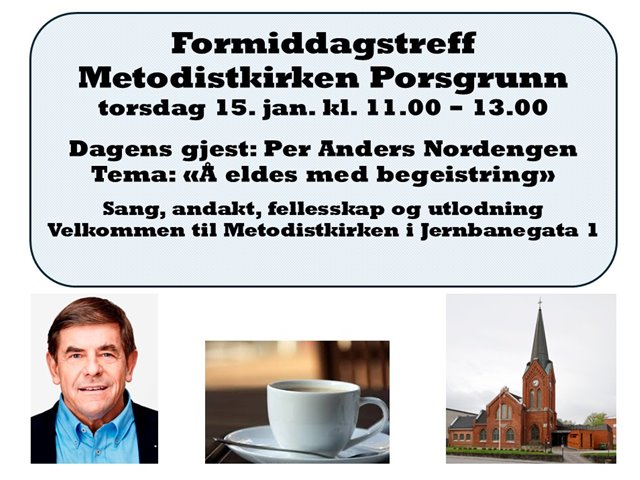 Torsdag 15. januar kl. 11.00 Formiddagstreff